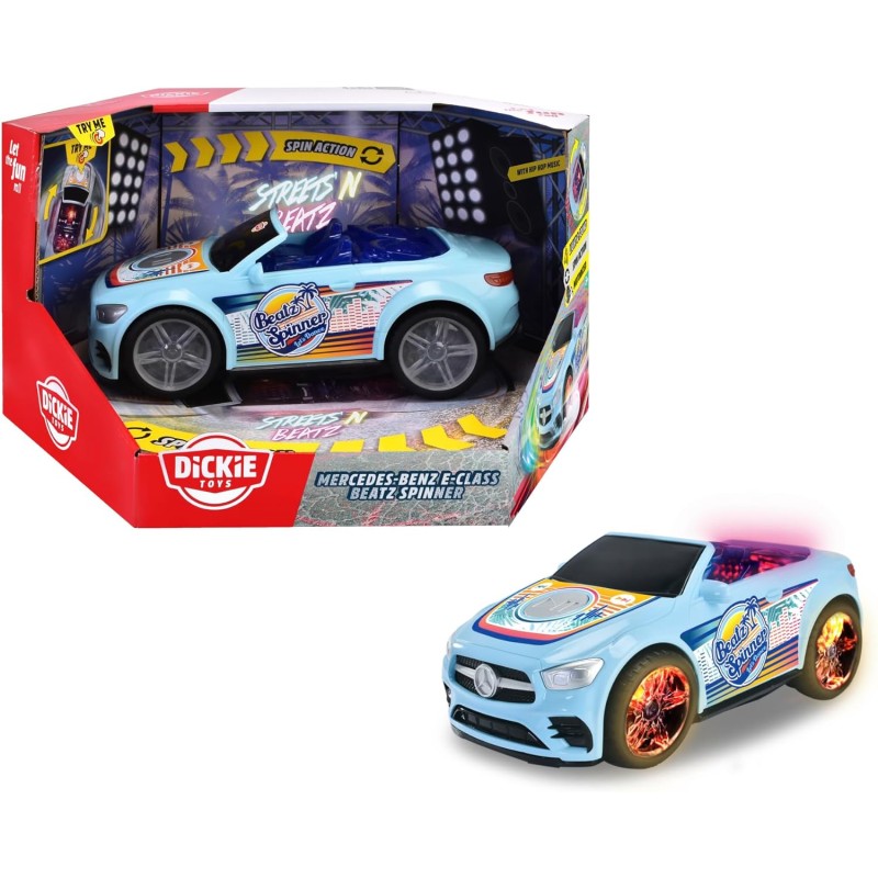 Dickie Toys 203765008 Mercedes-Benz Classe E Streets'n beatz 23cm Marcia avanti Funzione Spinning luci e Suoni