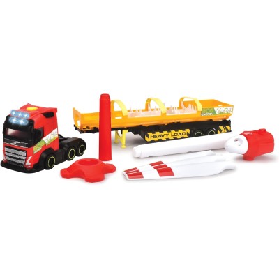 Dickie Toys 203747011 City Heavy Load Mack Truck 41cm con Luci Suoni e Turbina Eolica con Motore