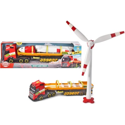 Dickie Toys 203747011 City Heavy Load Mack Truck 41cm con Luci Suoni e Turbina Eolica con Motore