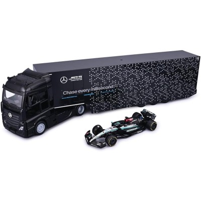 BBURAGO 38402 Mercedes-AMG Semi Truck con W15 Russell Diecast con Auto F1