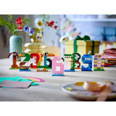 Lego 40807 Numeri di Compleanno Decorazione per Torta con Animali tra cui Cane Ragno e Balena