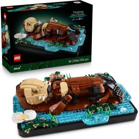 LEGO Ideas 21366 Lontre Marine Modello 3D da Esposizione con Lontra e Cucciolo