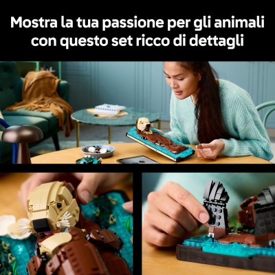 LEGO Ideas 21366 Lontre Marine Modello 3D da Esposizione con Lontra e Cucciolo