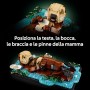 LEGO Ideas 21366 Lontre Marine Modello 3D da Esposizione con Lontra e Cucciolo