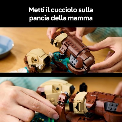 LEGO Ideas 21366 Lontre Marine Modello 3D da Esposizione con Lontra e Cucciolo