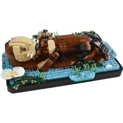 LEGO Ideas 21366 Lontre Marine Modello 3D da Esposizione con Lontra e Cucciolo