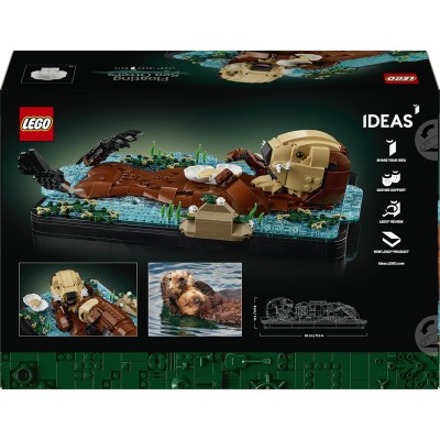 LEGO Ideas 21366 Lontre Marine Modello 3D da Esposizione con Lontra e Cucciolo