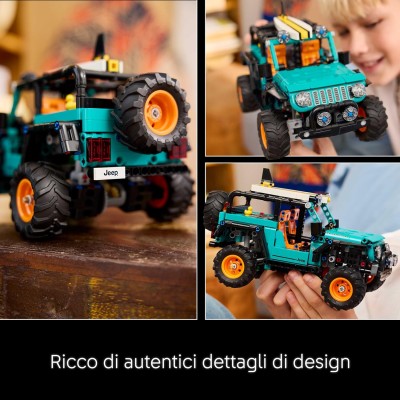 LEGO Technic 42227 SUV Jeep Wrangler Rubicon Macchina Fuoristrada con Motore V6 Sterzo e Sospensioni