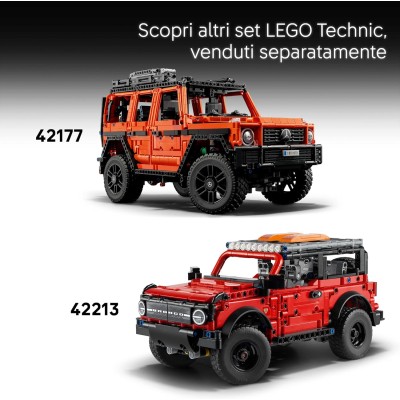 LEGO Technic 42227 SUV Jeep Wrangler Rubicon Macchina Fuoristrada con Motore V6 Sterzo e Sospensioni