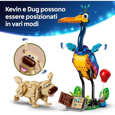 LEGO Disney Pixar UP 43290 Kevin e Dug Cane Golden Retriever e Uccello Esotico