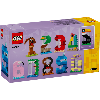 Lego 40807 Numeri di Compleanno Decorazione per Torta con Animali tra cui Cane Ragno e Balena