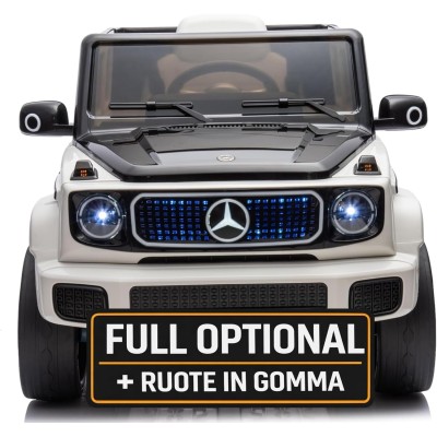 Macchina Elettrica per Bambini 12V Mercedes EQG 63 con 4 Motori, Ruote in Gomma, Telecomando, Sedile in Pelle, Porte Apribili