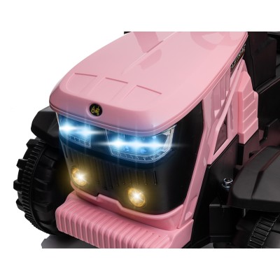 Trattore Elettrico per Bambini 12V con Rimorchio - Maxi Trattore Cavalcabile con ruote in gomma