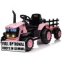 Trattore Elettrico per Bambini 12V con Rimorchio - Maxi Trattore Cavalcabile con ruote in gomma
