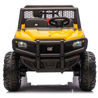 UTV CAT Caterpillar Camion da Cantiere Elettrico per Bambini 2 Posti 24V con Ruote in Gomma 4 Motori