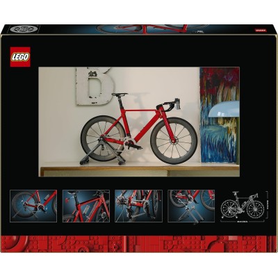 Lego Icons 11380 Bici da Corsa con Pneumatici in Gomma Deragliatore e Supporto