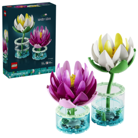 Lego Botanicals 11511 Ninfee Set di Piante Artificiali con Fiori Finti in 2 Vasi Trasparenti