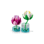 Lego Botanicals 11511 Ninfee Set di Piante Artificiali con Fiori Finti in 2 Vasi Trasparenti