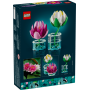 Lego Botanicals 11511 Ninfee Set di Piante Artificiali con Fiori Finti in 2 Vasi Trasparenti