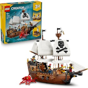Lego Creator 31387 Iconica Nave da Pirata Trasformabile in Castello o in 2 Barche Gemelle