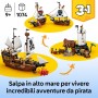 Lego Creator 31387 Iconica Nave da Pirata Trasformabile in Castello o in 2 Barche Gemelle