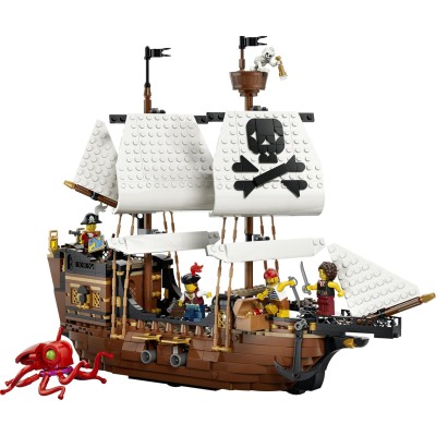 Lego Creator 31387 Iconica Nave da Pirata Trasformabile in Castello o in 2 Barche Gemelle