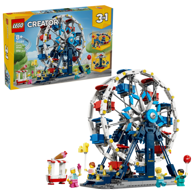 Lego Creator 31389 Iconica ruota panoramica Parco Giochi Trasformabile in Attrazione a Forma di UFO o in Giostra
