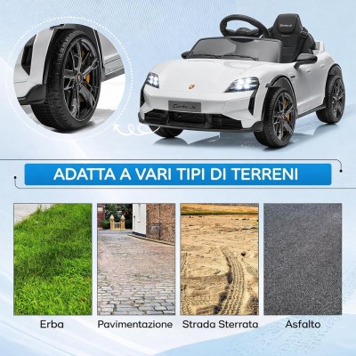 Macchina Elettrica per Bambini Porsche Taycan Turbo S 12V monoposto con Telecomando Cintura a 3 Punti