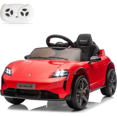 Macchina Elettrica per Bambini Porsche Taycan Turbo S 12V monoposto con Telecomando Cintura a 3 Punti