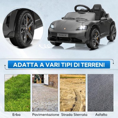 Macchina Elettrica per Bambini Porsche Taycan Turbo S 12V monoposto con Telecomando Cintura a 3 Punti