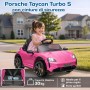 Macchina Elettrica per Bambini Porsche Taycan Turbo S 12V monoposto con Telecomando Cintura a 3 Punti