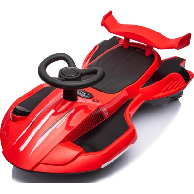 Auto Elettrica per Bambini 12V Macchina Vorticar Piroettante 2 in 1 con Sterzo 360° Effetto Fumo Musica Luci LED