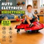 Auto Elettrica per Bambini 12V Macchina Vorticar Piroettante 2 in 1 con Sterzo 360° Effetto Fumo Musica Luci LED