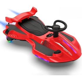 Auto Elettrica per Bambini 12V Macchina Vorticar Piroettante 2 in 1 con Sterzo 360° Effetto Fumo Musica Luci LED