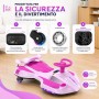 Auto Elettrica per Bambini 12V Macchina Vorticar Piroettante 2 in 1 con Sterzo 360° Effetto Fumo Musica Luci LED