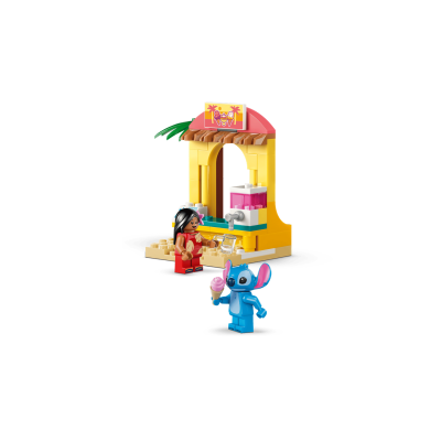 Lego Disney 43280 Divertimento in spiaggia con Lilo e Stitch con 2 Negozi Giostra a Forma di Astronave e 2 Minifigure