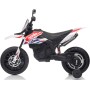 Moto Elettrica per bambini 12V Cross Aprilia RX125 con Ruote in Gomma Sedile in pelle Doppio Motore Rotelle Luci e Suoni