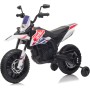 Moto Elettrica per bambini 12V Cross Aprilia RX125 con Ruote in Gomma Sedile in pelle Doppio Motore Rotelle Luci e Suoni