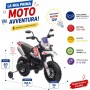 Moto Elettrica per bambini 12V Cross Aprilia RX125 con Ruote in Gomma Sedile in pelle Doppio Motore Rotelle Luci e Suoni