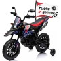 Moto Elettrica per bambini 12V Cross Aprilia RX125 con Ruote in Gomma Sedile in pelle Doppio Motore Rotelle Luci e Suoni
