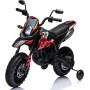 Moto Elettrica per bambini 12V Cross Aprilia RX125 con Ruote in Gomma Sedile in pelle Doppio Motore Rotelle Luci e Suoni