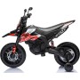 Moto Elettrica per bambini 12V Cross Aprilia RX125 con Ruote in Gomma Sedile in pelle Doppio Motore Rotelle Luci e Suoni