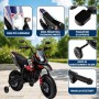 Moto Elettrica per bambini 12V Cross Aprilia RX125 con Ruote in Gomma Sedile in pelle Doppio Motore Rotelle Luci e Suoni