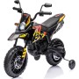 Moto Elettrica per bambini 12V Cross Aprilia RX125 con Ruote in Gomma Sedile in pelle Doppio Motore Rotelle Luci e Suoni