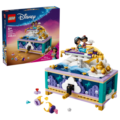 Lego Disney 43295 Box gioielli di Jasmine con 2 Minifigure 2 Anelli e Lampada del Genio