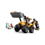 Lego City 60480 Scavatrice da cantiere gialla Trattore con 2 Minifigure Benna Anteriore e Braccio Scavatore Funzionanti