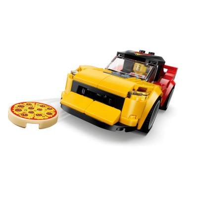 Lego City 60496 Centro di consegna pizze con veicoli Include Macchina Scooter Drone Cabinato Arcade e 4 Minifigure