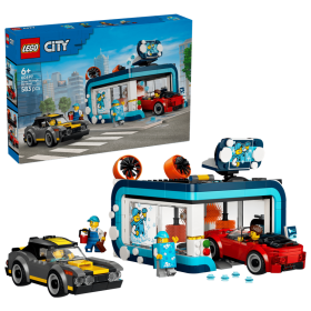 Lego City 60497 Autolavaggio drive-in con 2 Modellini di Auto Funzione di Lavaggio e 4 Minifigure con Accessori