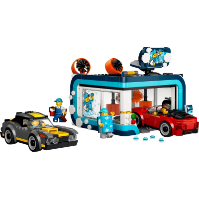 Lego City 60497 Autolavaggio drive-in con 2 Modellini di Auto Funzione di Lavaggio e 4 Minifigure con Accessori