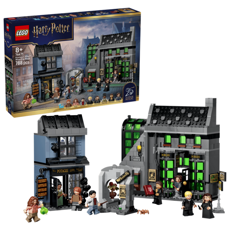 Lego Harry Potter 76471 Negozi di magia di Notturn Alley con 8 Minifigure e Patronus da Collezione